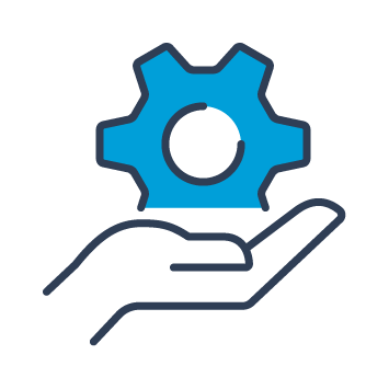 Icon representing solutions in hand.