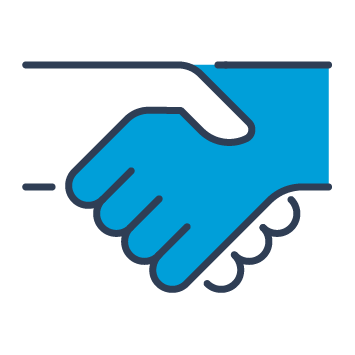 Icon shows hands shaking in agreement.