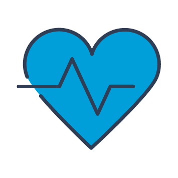 Icon representing a cardiogram.